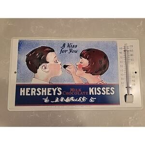 1960's Dutch Peddler Hersheys Kisses “A Kiss For You” Thermometer Advertising